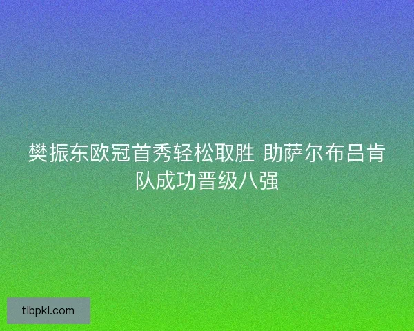 樊振东欧冠首秀轻松取胜 助萨尔布吕肯队成功晋级八强