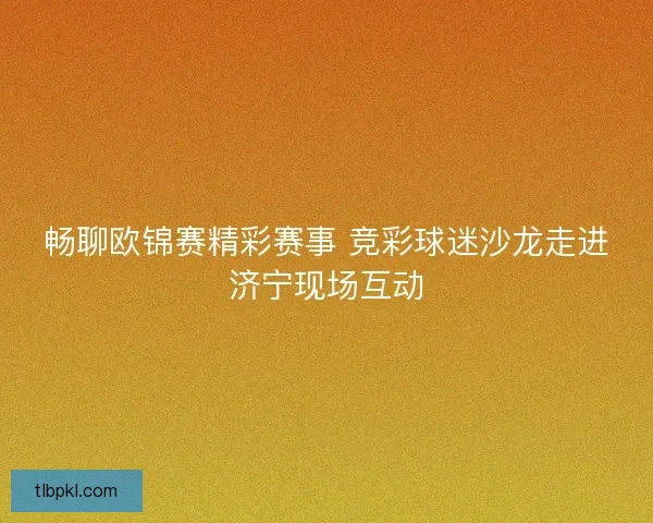 畅聊欧锦赛精彩赛事 竞彩球迷沙龙走进济宁现场互动
