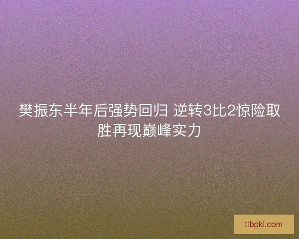 樊振东半年后强势回归 逆转3比2惊险取胜再现巅峰实力